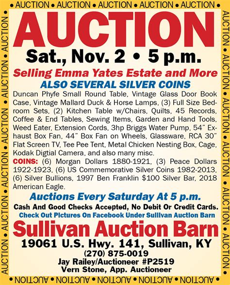 FORECLOSURE AUCTION. . Sullivan auction calendar